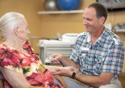 Occupational therapist with patient