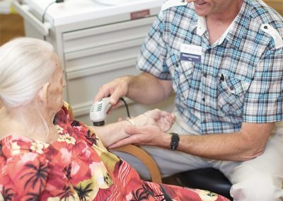 Occupational therapist with patient