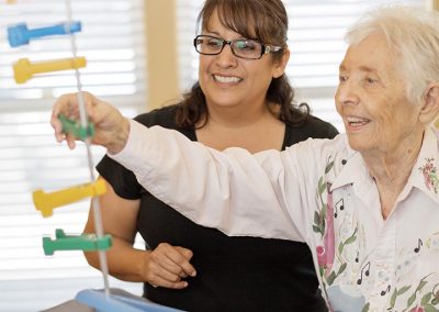 Occupational therapist with patient